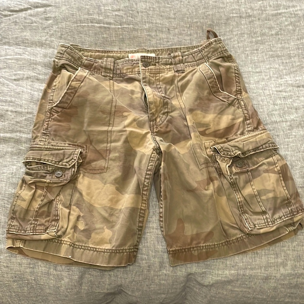 Green Camo Cargo Shorts